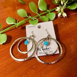 NEW Wheeler Silver & Turquoise Drop Earrings